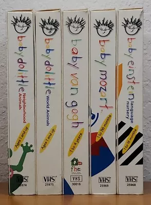 Baby Einstein Lot Of 5 VHS Mozart VanGogh Language World & Neighborhood Animals  • $24.95