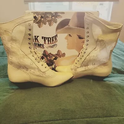 Oak Tree Farms  Cathedral  Ivory Size 8 Weeding Boots. Lace. Cowgirl Boots.  • $80