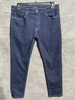 Uniqlo Jeans Mens 34x34 Skinny Leg Stretch Dark Wash Denim Low Rise Blue • $35.99