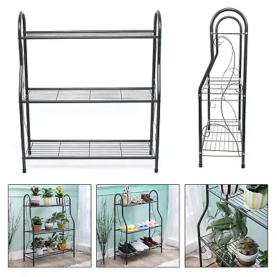 3 Layers Garden Iron Frame Metal Plant Stand Holder Flower Pot Display Shelf • $25