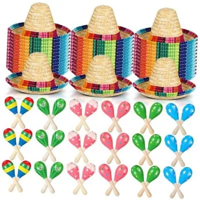Mini Fiesta Maracas Mexican Sombrero Hats Mexican Themed Decorations 24 • $78.93