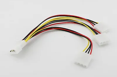 1x IDE 4 PIN Molex Male Power To 3 Female Extension Y Splitter Cable Cord 20cm • $1.79