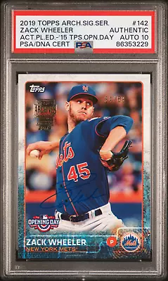 2019 Topps Archives Signature Series Zack Wheeler /69 PSA AUTO 10 POP 1 • $59.49