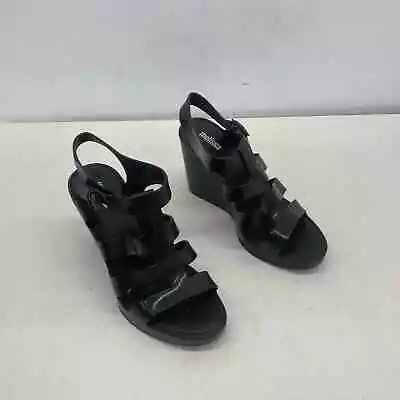 Melissa Black Gladiator Sandals Size 6 Preowned - Women's • $25