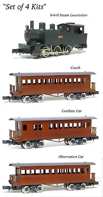 N Scale Aru-Model 0-6-0 JGR 1760 Steam Locomotive/3-Passenger Cars Set Of 4 Kits • $374.99