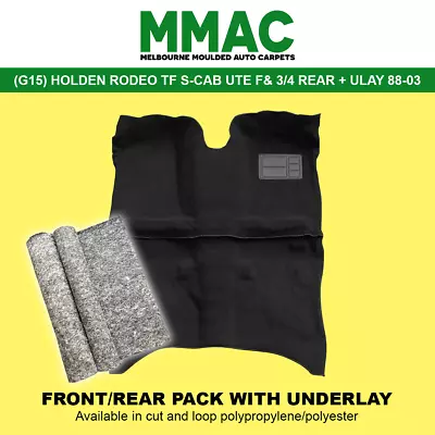 Moulded Car Carpet Fits (g15) Holden Rodeo Tf Single Cab F&¾rear + U/lay 88-03 • $205