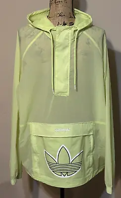 Adidas Originals Anorak Pulse Lime Windbreaker Jacket HE4687 Men’s Lg G2 • $45