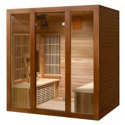 Infrared Sauna 4 Person Indoor Cabin 10 Carbo-Nano Heaters 140 Degrees Wood SPA • $3896.10