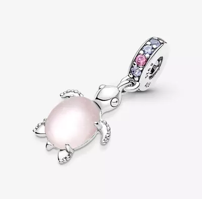 PANDORA~Murano Glass Pink Sea Turtle CZ Dangle Charm ALE/S925 #798939C02~NEW • $32.95