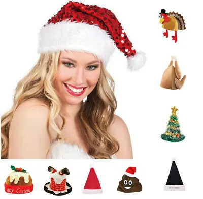 £4.49 • Buy Adult Size Christmas Hats Funny Novelty Father Xmas Santa Party Costume Outfit