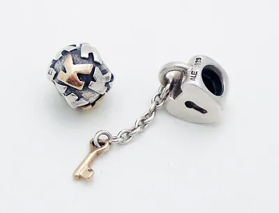 Two PANDORA Beads/Charms In 14k Gold & Sterling Silver Total Weight 6.6 Grams • £67.55