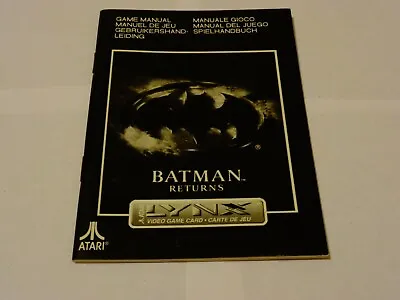 ATARI LYNX Game Manual - Batman Returns - Lot 1 • $20