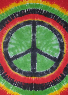 Rasta Peace-tie Dye Tapestry 60x90 Cotton-new- Marley • $27.95