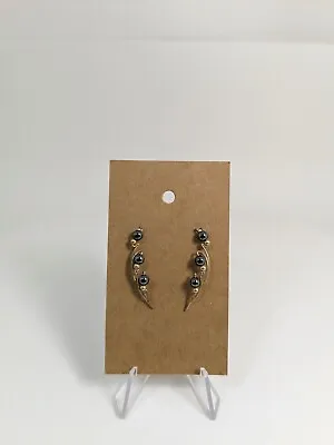 Gorgeous Hematite Beaded Earrings Ear Vines Handmade Jewelry Gift   • $40