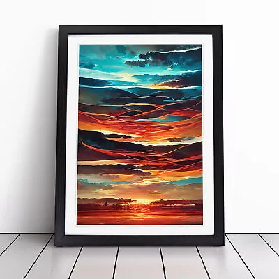 Abstract Sunset No.4 Wall Art Print Framed Canvas Picture Poster Decor • $18.59