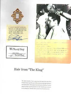 Elvis Presley Hair Louis Mushro COA • $949