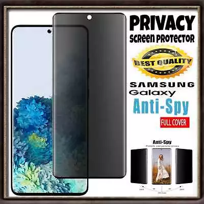 Privacy Anti-Spy TPU Glass For Samsung S8/S9/S10/S20/S21/S22/S23 Note 8/9/10 • £3.99