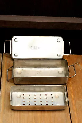 USSR Soviet Vintage Stainless Steel Medical Box For Equipment Sterilizing • £35