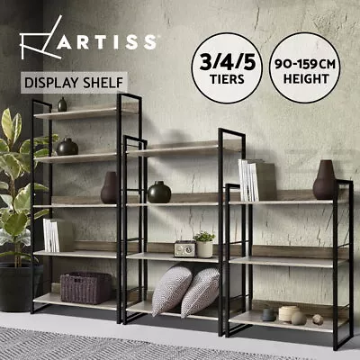 Artiss Bookshelf Display Shelf Metal Storage Industrial 90/125/150CM Height • $94.95