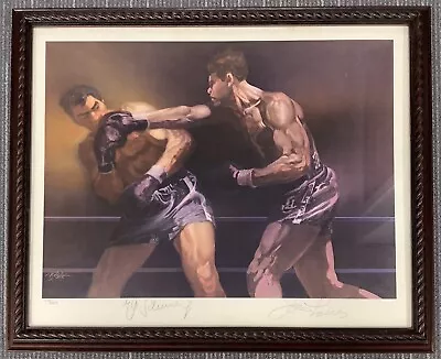 Joe Louis Signed Litho 24x20 LE Max Schmeling Autograph Boxing HOF Framed JSA • $2299.99