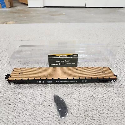 Menards O Gauge Trains 14 3/4  Army  Flatcar W/ Stakes 275-3568 • $34