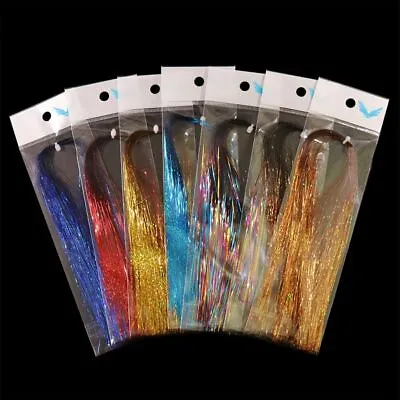 12Packs 0.35mm Holographic Tinsel Flashabou For Streamer Pike Large Flies Tying • $19.25