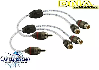 Dna Rca Y Split Splitter 1 Male To 2 Female Pro Spec Interconnect Blue Brca421bu • $10.95