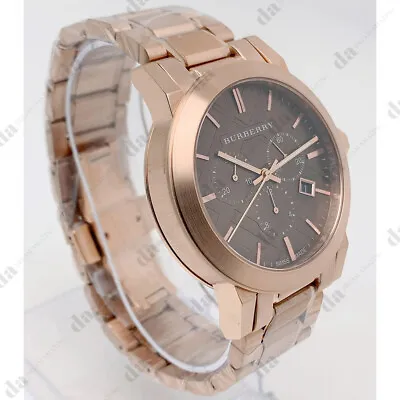 New Burberry BU9353 The City Taupe Check Stamped Dial AnalogMen's Watch • $180