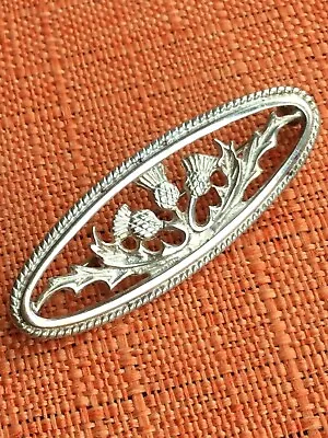 Vintage Scottish Silver Brooch By Malcolm Gray Thistle Celtic MG Makers Mark • $37.24