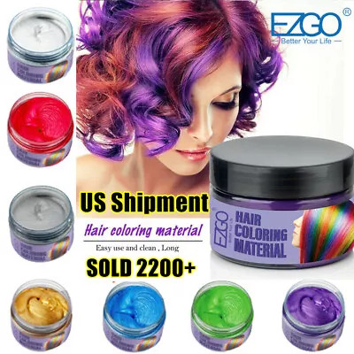 Hair Color Wax Cream DIY Hair Mud Dye Cream 8 Colors Temporary Modeling COSPLAY • $6.99