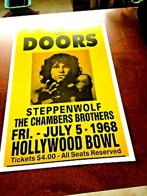 The Doors. 14X22 Concert Poster Full Color Hollywood Bowl July 5th 1968 MINT • $13.99