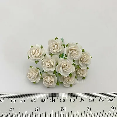 3/4  Or 2cm Open Roses SOFT Pink White Mulberry Paper Flower Wedding R3 • $55.03