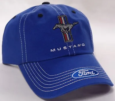 Hat Cap Licensed Ford Oval Mustang Blue White Stitching CF • $19.99