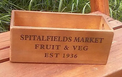 £11.95 • Buy Spitalfields Market. Rustic Wooden Fruit & Veg Box. Great Gift.