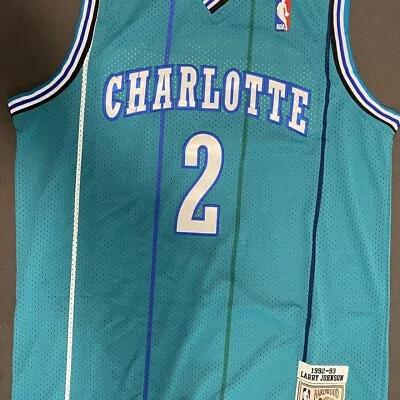 Larry Johnson Charlotte Hornets Mitchell & Ness Hardwood Classics Jersey L (44) • $50