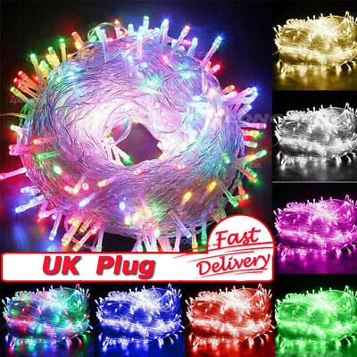 £2.99 • Buy Christmas Outdoor Fairy String Lights Mains Plug In Outdoor Xmas Tree Decoration