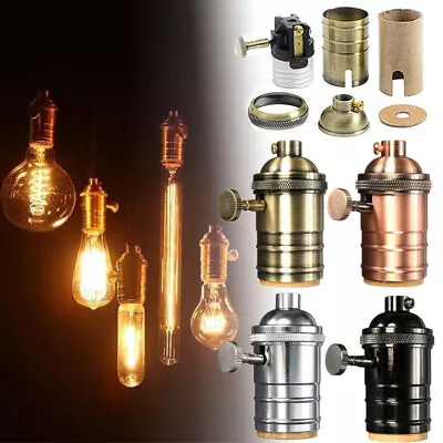 E27 Vintage Retro Edison Screw Bulb Socket Lamp Holder Light Base With Switch AU • $12.97