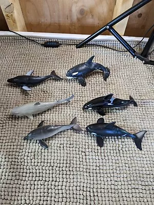 $15 • Buy Vintage Lot 6 Plastic 6  - 7  Sea Animals Killer Whale Shark Dolphin Whale Ocean