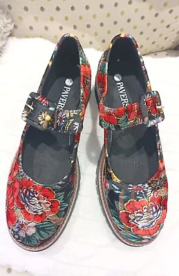 Pavers Gorgeous Ladies Colourful Velvet Feel Flat Shoes Size Uk 5 Bnwob • £10.03