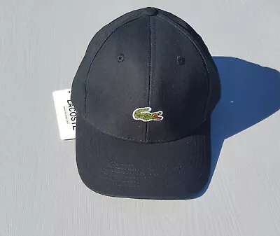 New Lacoste Croc On Front Black Baseball Cap Adjustable Strap And Includes Tags • $22.25