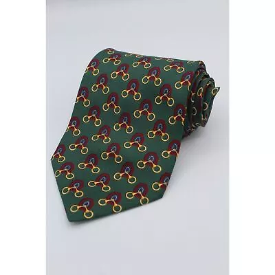 Vintage Paolo Gucci 100% Silk Men's Necktie Green Red Pattern Geometric • $15