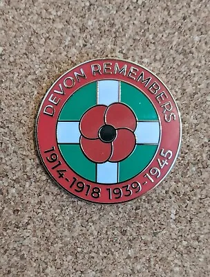 £4.95 • Buy Devon Rememberance Day Poppy Pin Badge