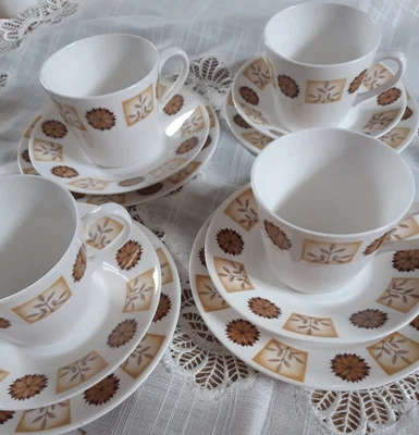 £8.99 • Buy Vintage Mid Century Retro Kitch Royal Vale Autumn  Bone China Tea Set Vgc