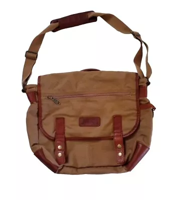 Duluth Trading Co Crossbody Canvas Messenger Bag Book Bag Carry On Duffle • $64.90