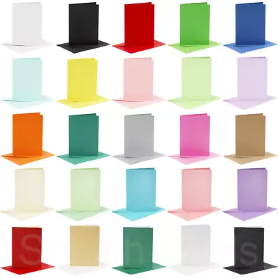 Card Blanks & Envelopes Coloured - A6 Greeting Card Making Crafts - 28 Colours • £2.79