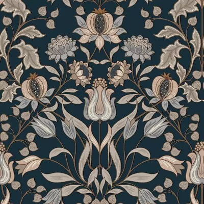 Graham & Brown Fresco Nouveau Floral Multi Wallpaper 115607 - Trail Leaf Damask • £11.99