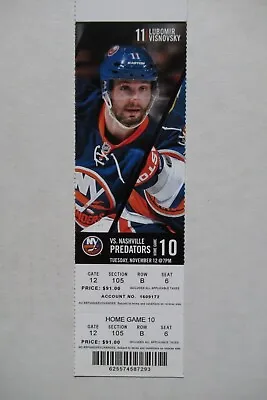 New York Islanders Vs Predators 11/12/2013-14 Full Ticket ~ Lubomir Visnovsky • $14.99