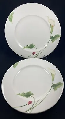 Mikasa Optima Classic Calla China Dinner Plates 10.8in Discontinued Set Of 3 • $36
