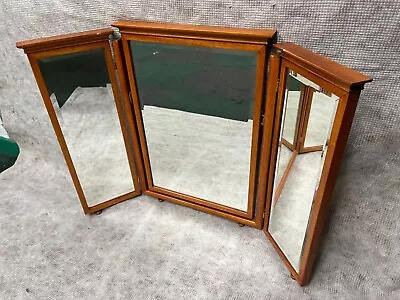 Bradley Dressing Room Mirror Solid Burr Yew Pear Wood Antique • £125