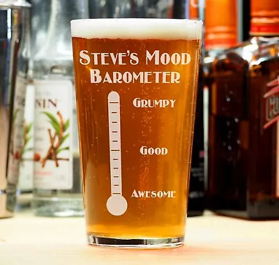 Custom Personalised Birthday Beer Lager Pint Glass 18th 21st 30th 40th Drinking • £6.95